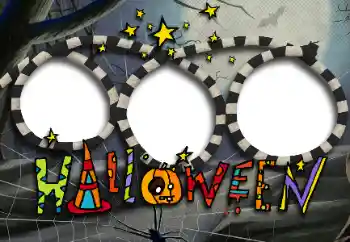 Kateqoriyadan fotoeffekt Müxtəlif bayramlar № 171754. Çərçivə üzərində yazı: Happy Halloween